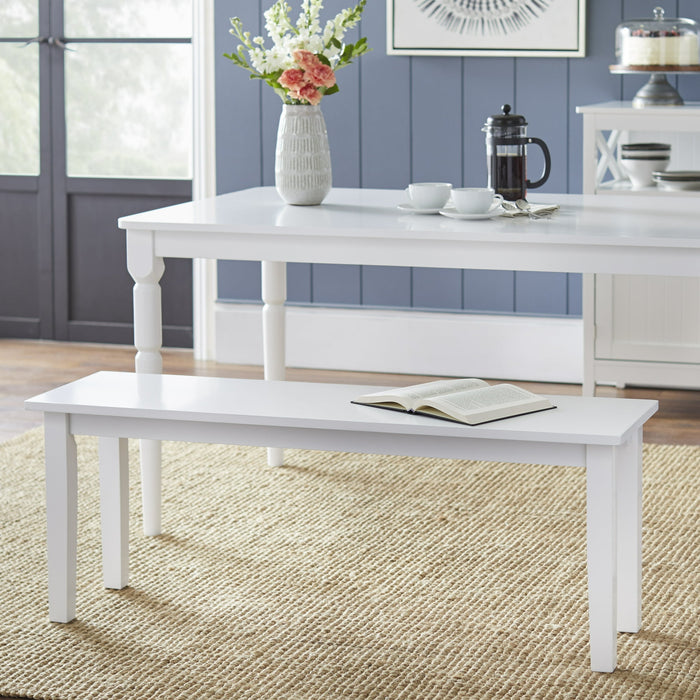 TMS Tiffany Indoor Bench, 47.5"L x 14"W x 18"H, White - new