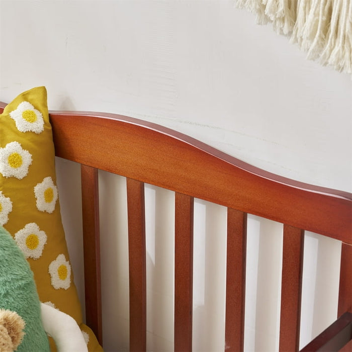 Ktaxon Baby Toddler Bed Solid Wood Bedroom Furniture with Safety Rails Espresso - new