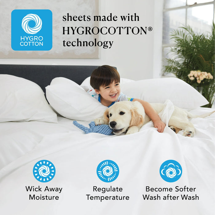 Better Homes & Gardens 4-Piece 400 Thread Count Paisley Green River Performance HYGROCOTTON® Sheet Set, Queen - open_box