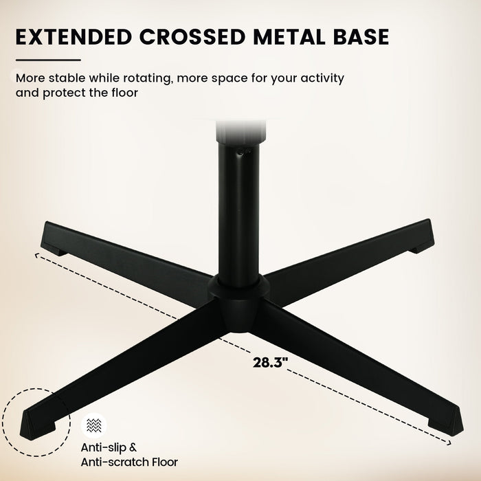 Mainstays Oversized Wide Seat Channel Upholstered Office Criss-Cross Chair, White Boucle - open_box