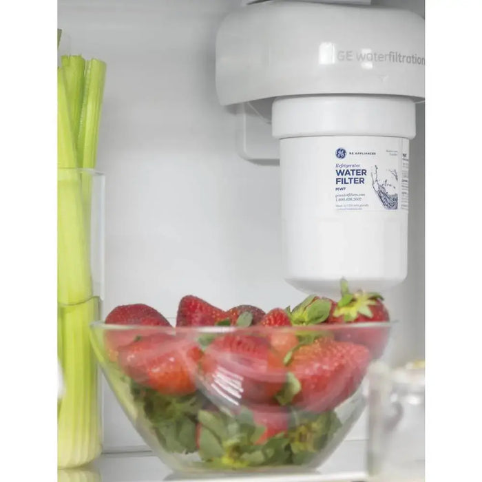 GE - 24.7 Cu. Ft. French Door Refrigerator with Internal Water Dispenser - High Gloss White - new