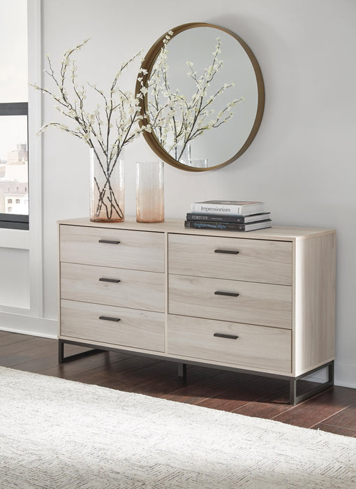 Socalle Light Natural Six Drawer Dresser