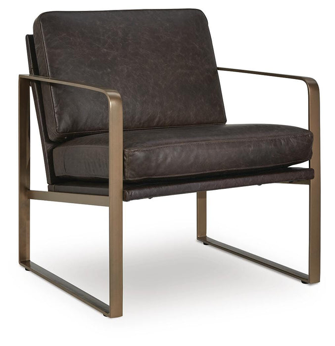 Bradett Dark Brown/Gold Finish Accent Chair