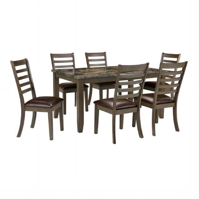 ADIA 7 PC. DINNING TABLE SET By FURNITURE OF AMERICA TM3103T-7PK - new