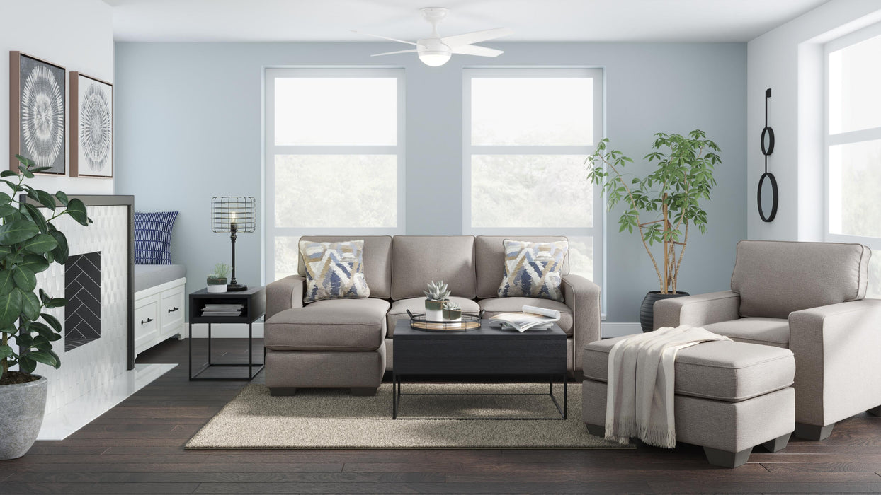 Greaves Stone Greaves Sofa Chaise, Chair, and Ottoman