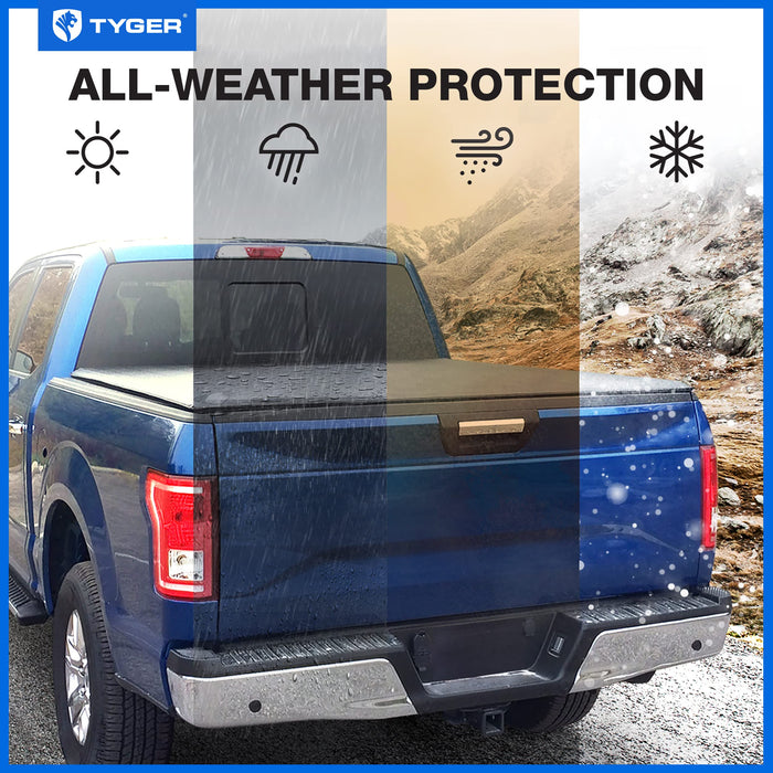 Tyger Auto T1 Soft Roll-up Truck Bed Tonneau Cover Compatible with 2016-2023 Toyota Tacoma | 6' (74") Bed | TG-BC1T9045 - open_box