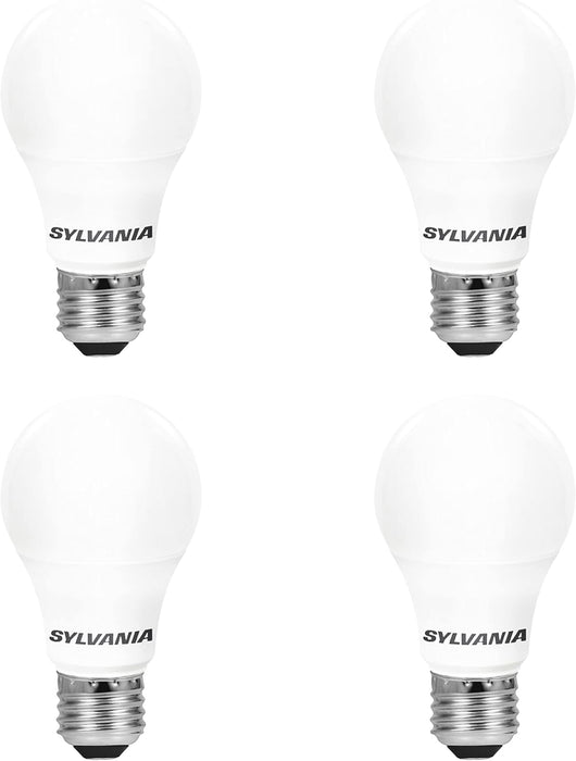 Sylvania LED Light Bulb, 60W Equivalent A19, Efficient 8.5W, Medium Base, Frosted Finish, 800 Lumens, Daylight - 4 Pack (79284) - new