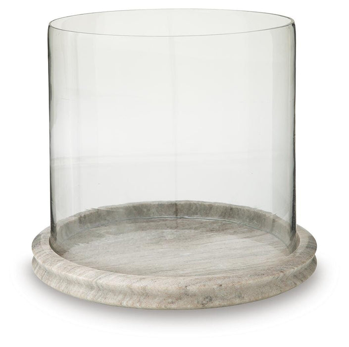 Saskia Clear/Beige Candle Holder