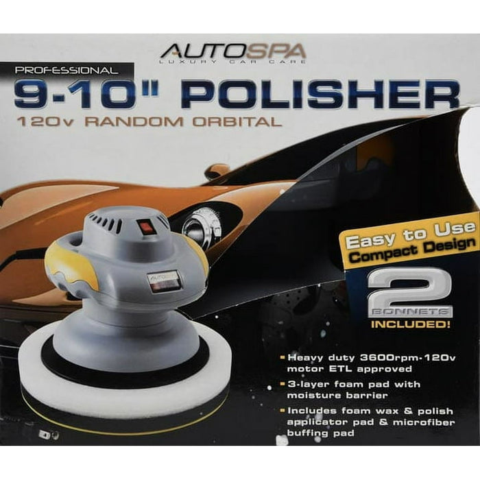 AutoSpa 10" Orbital Car Suerface Polisher with Bonus Bonnets, 94001ASWDI - use_like_new