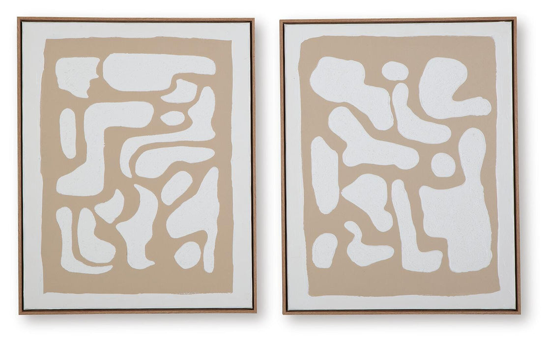 Waldett Beige/White Wall Art Set (Priced Per Item, Must Order 2, 4, 6, or 8)