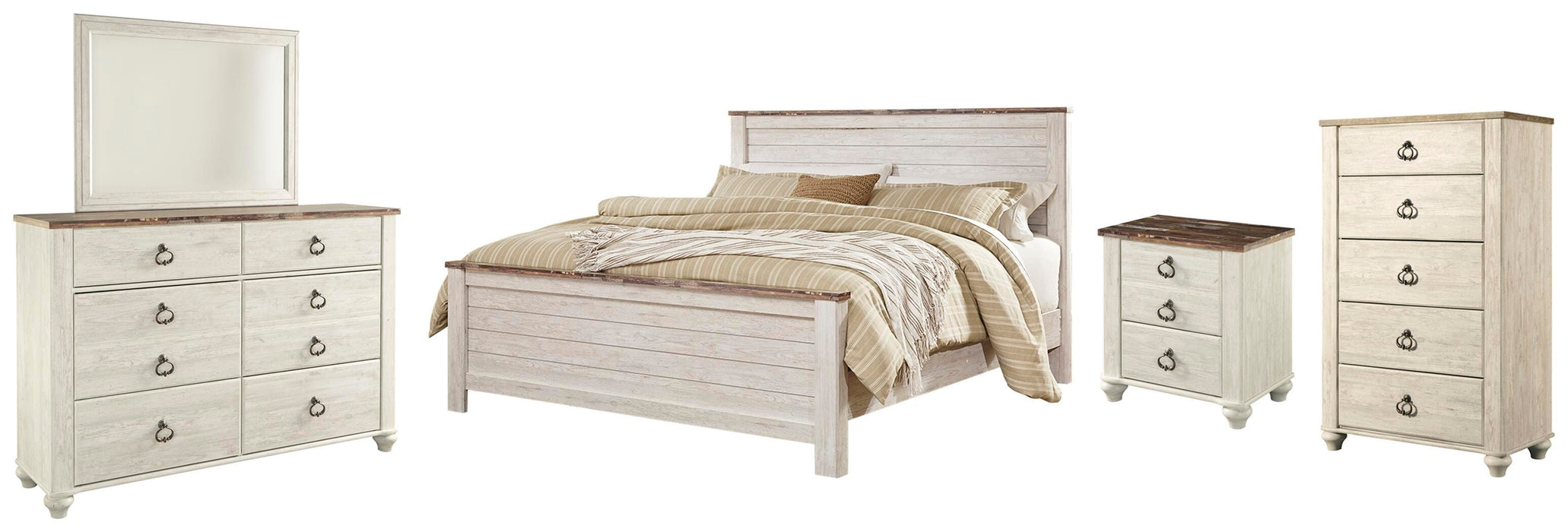 Willowton Whitewash Panel Bedroom Collection