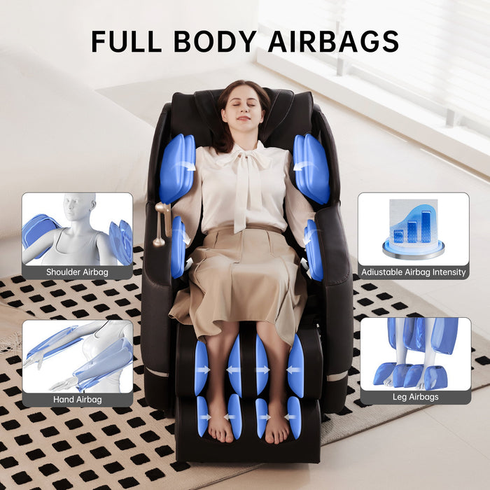 Real Relax Full Body Zero Gravity Shiatsu Recliner Electric Massage Chair, Black - new