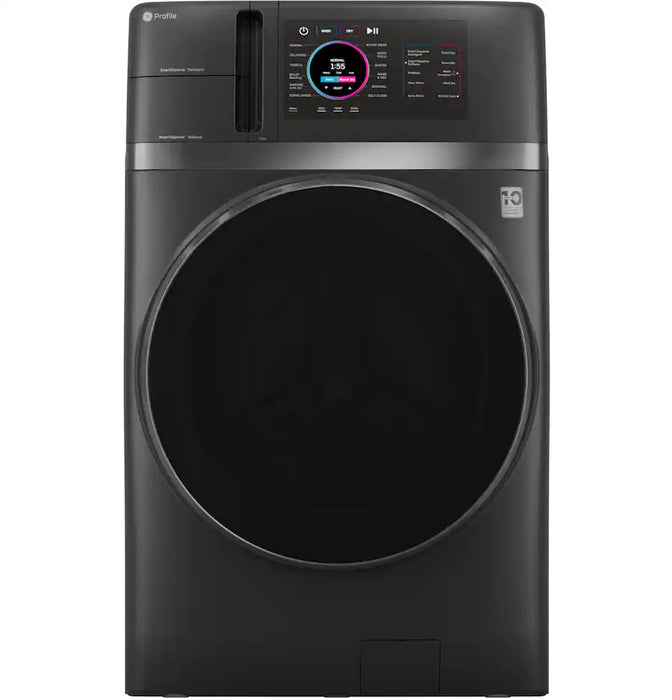 GE Profile - UltraFast 4.8 Cu. Ft. High-Efficiency Smart Front Load Washer and Electric Dryer Combo with Ventless Heat Pump - Carbon Graphite - new