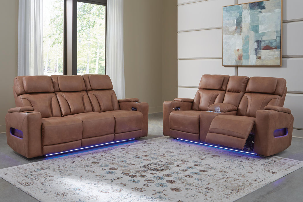 Point Clear Caramel Point Clear Sofa and Loveseat