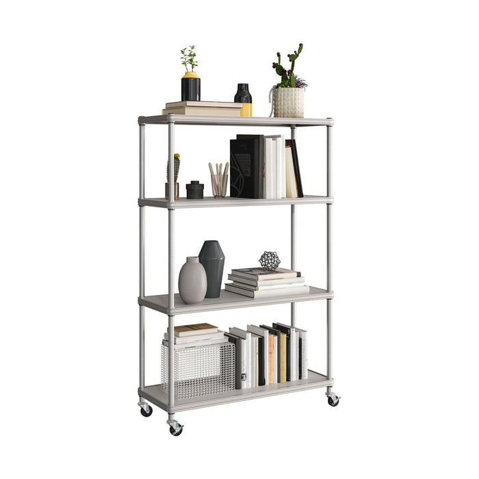 Seville Classics HOME 4-Tier Steel Shelving with Shelf Liners, 36" W x 14" D x 56.5" H, Platinum - new