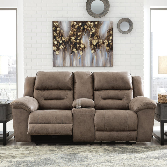 Stoneland Fossil Stoneland Reclining Loveseat with Console