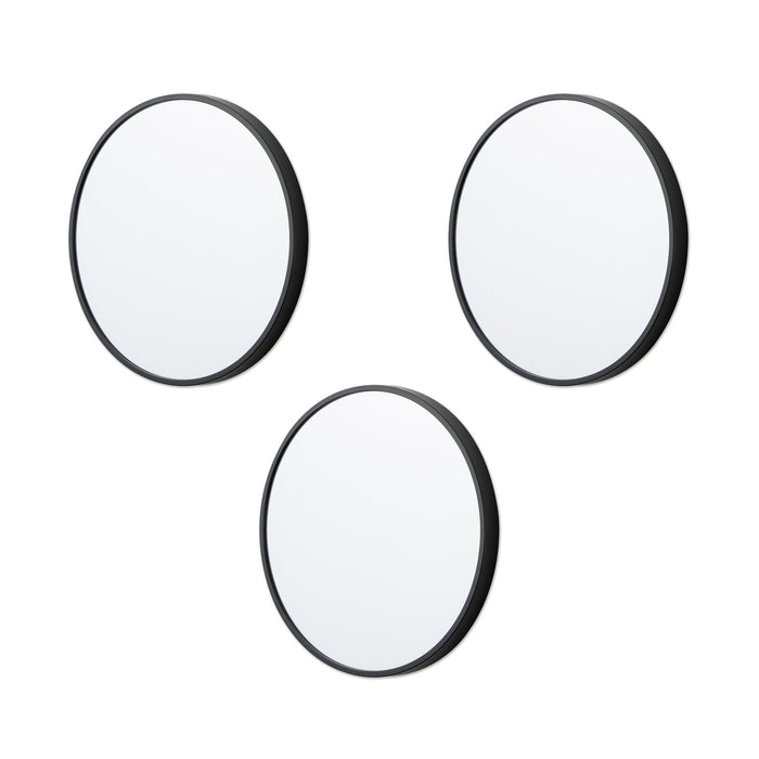 Mainstays 10" x 31" Black Round Wall Mirror, Set of 3 - new