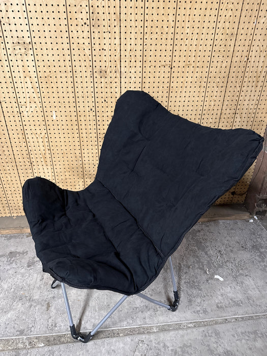 Mainstays Micro Suede Fabric Butterfly Folding Chair, Black - new