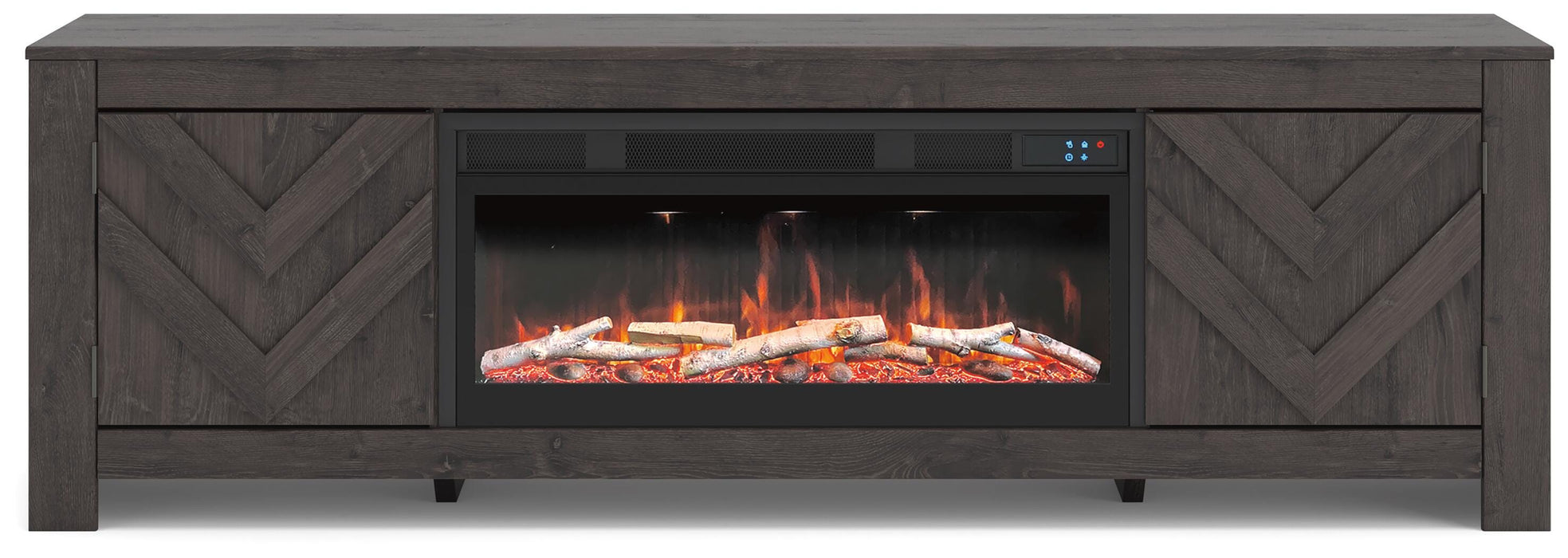Cayboni Black Cayboni 71" TV Stand with Electric Fireplace