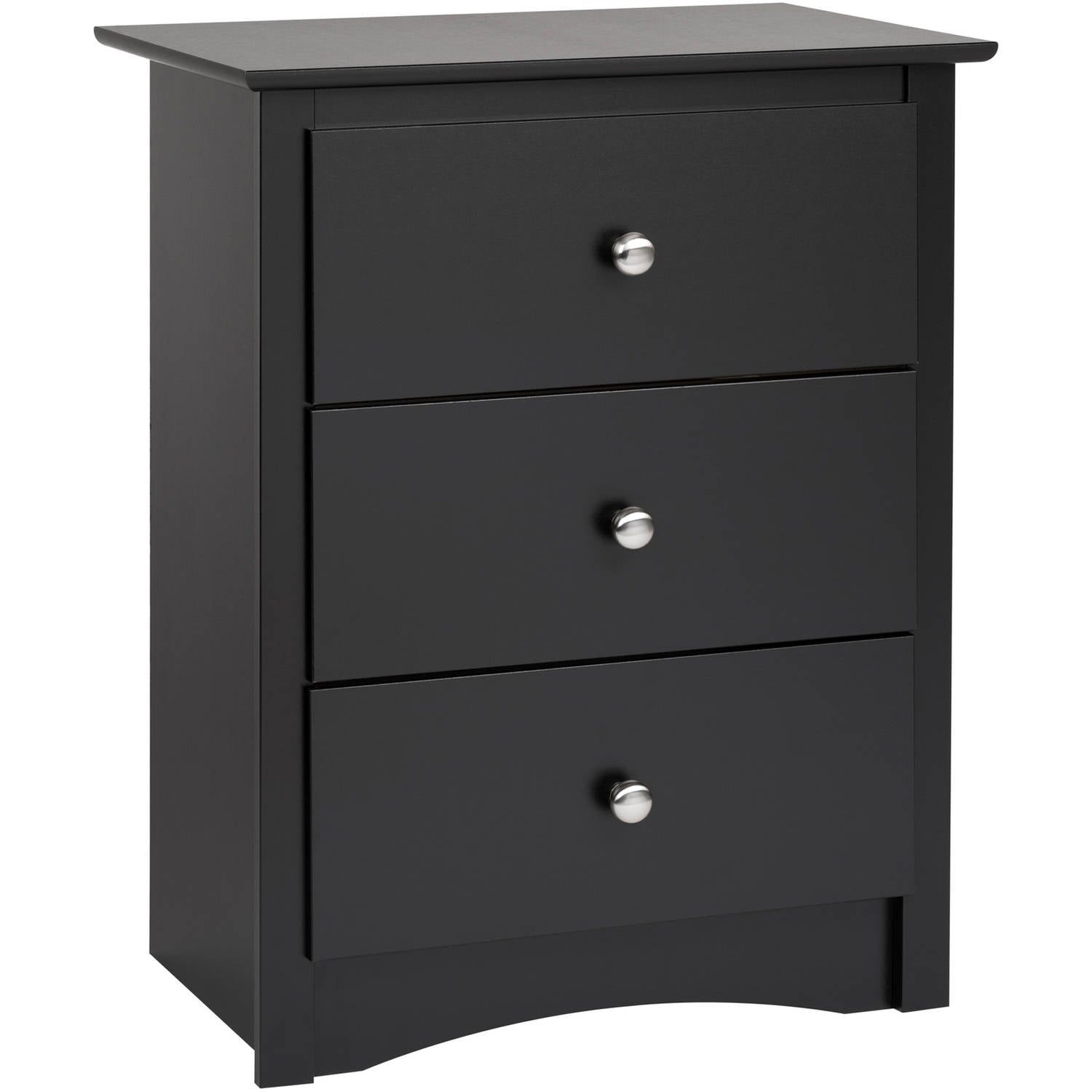 Prepac Sonoma 3-Drawer Tall Nightstand, Black - new