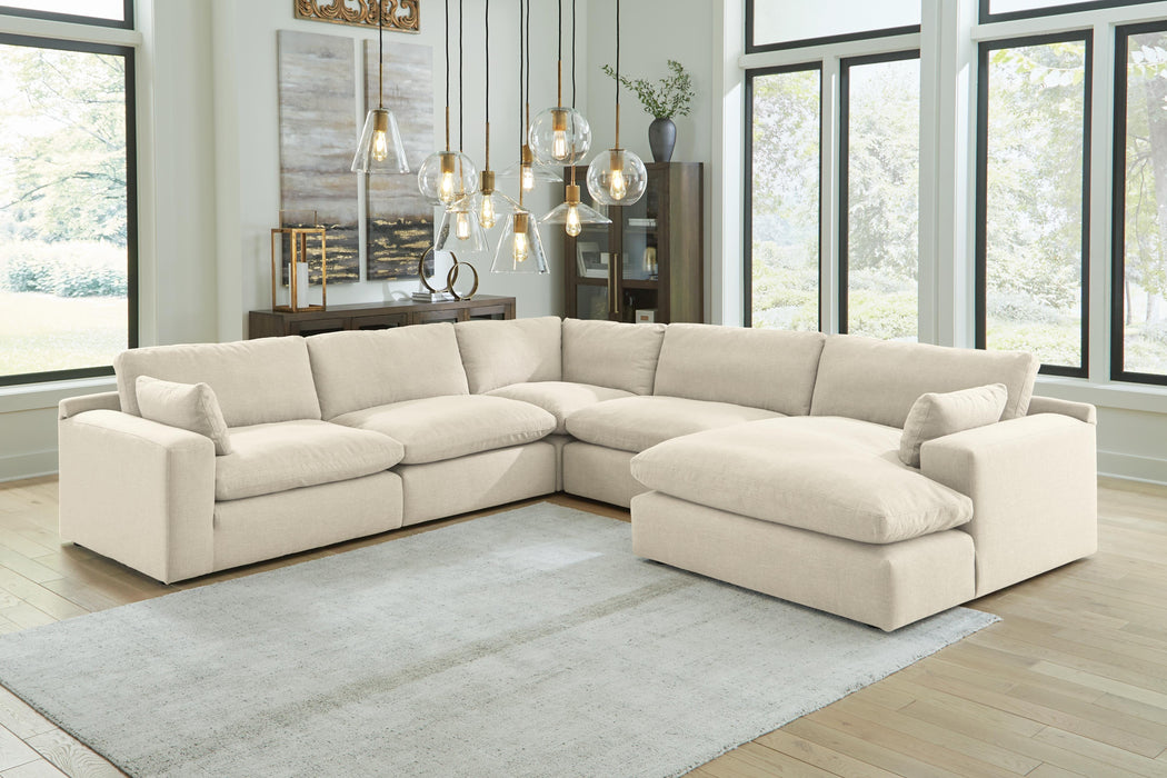 Elyza Linen Elyza 5-Piece Sectional with Chaise