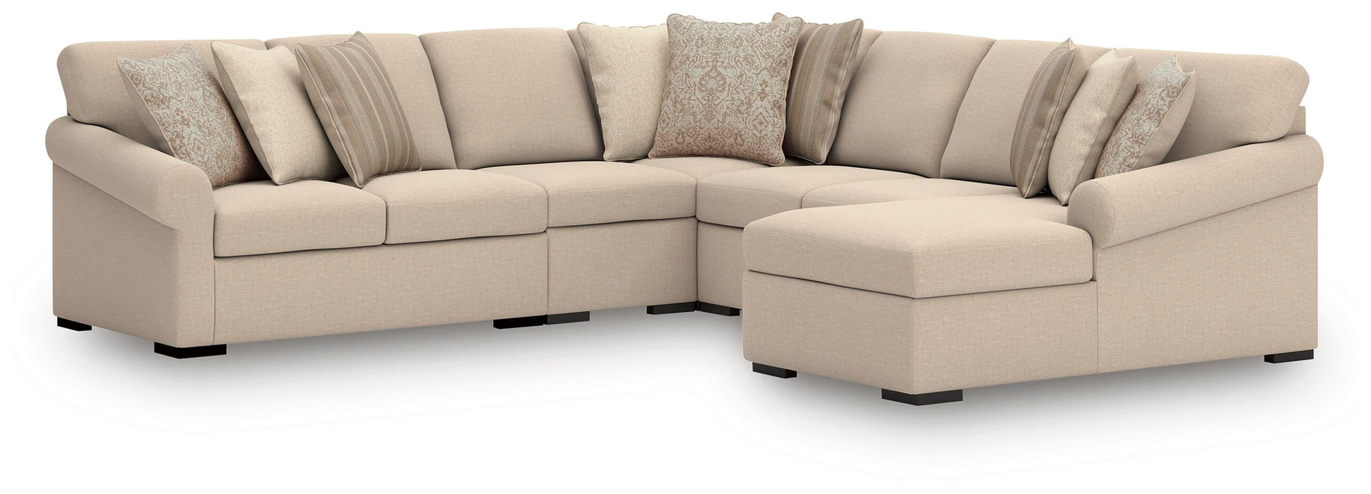 LadyMae Twill LadyMae 5-Piece Sectional with Chaise
