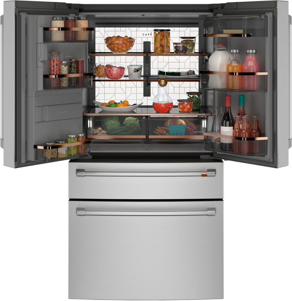 Café - 22.3 Cu. Ft. 4-Door French Door Counter-Depth Smart Refrigerator, Customizable - Stainless Steel - new