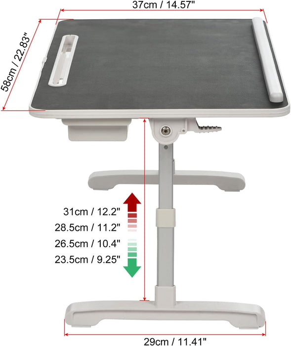 PATIKIL Laptop Bed Tray Table, 22.8"x14.6", Foldable Lap Desk with Drawer, Adjustable Bed Desk for Laptop Bed Working, Eating, Writing, Gaming, Drawing, Grey - new