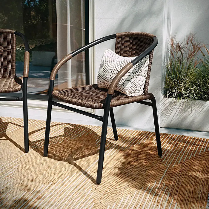 Alamont Home - Lila Patio Chair (set of 2) - Medium Brown - open_box