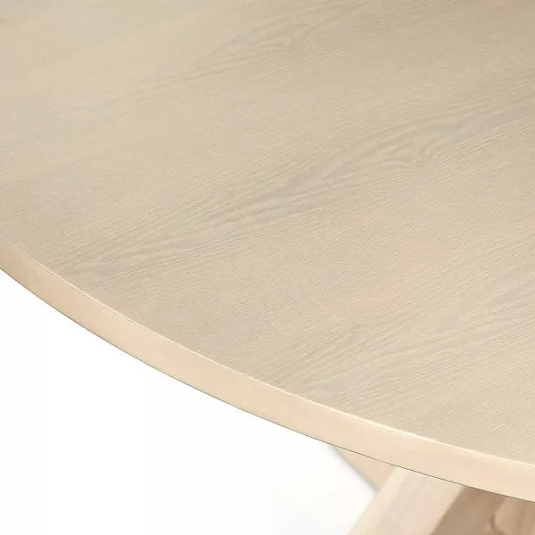 Simple Living Glen Trestle Dining Table Whitewash Grey Finish - display_model