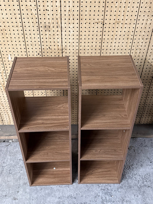 Mainstays 3 Cube Storage Organizer, Warm Walnut - new