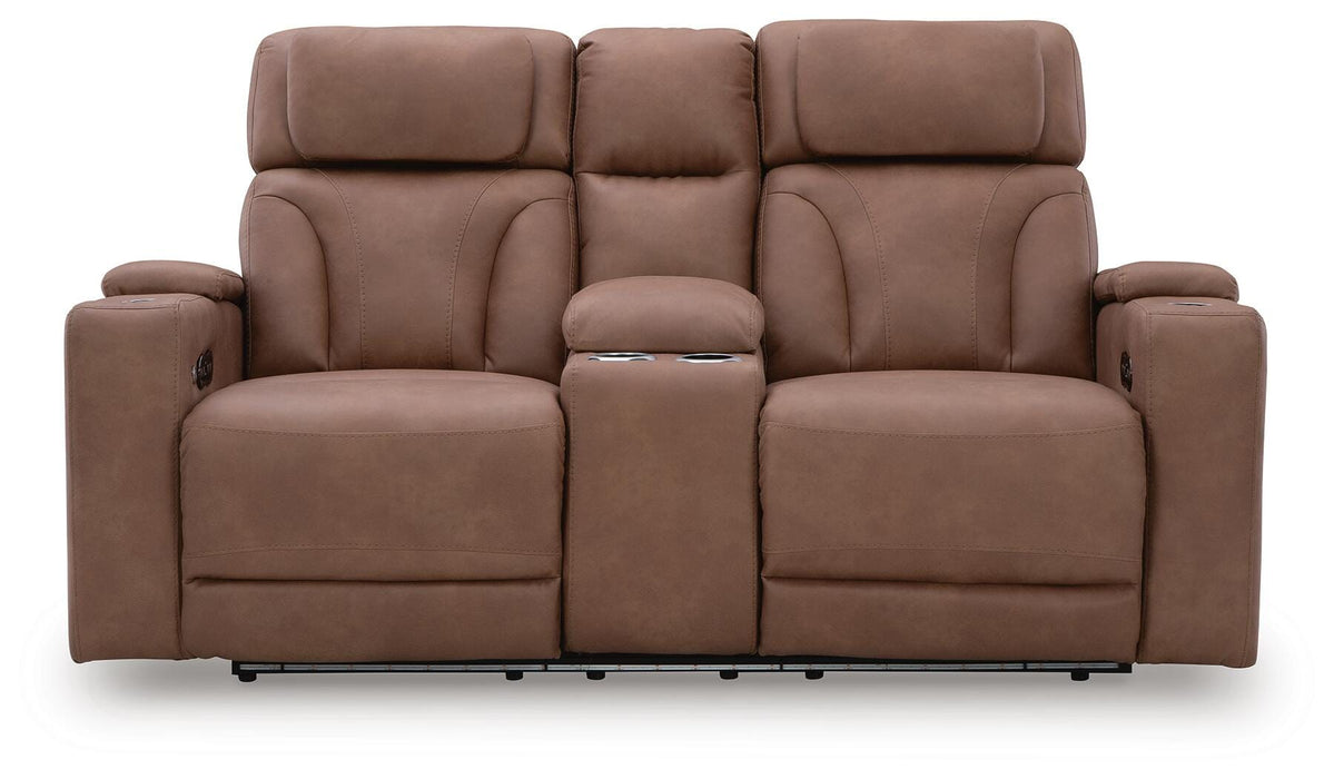 Point Clear Caramel PWR REC Loveseat/CON/ADJ HDRST