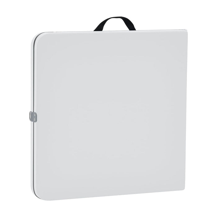 Mainstays 4 Foot Fold-in-Half Adjustable Folding Table, White - new