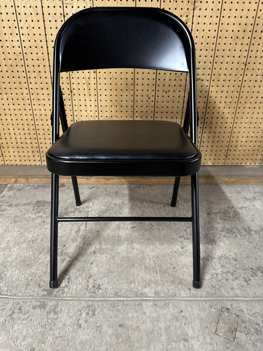 Global Industrial Steel Frame Folding Chair, Padded Vinyl Seat and Back - new