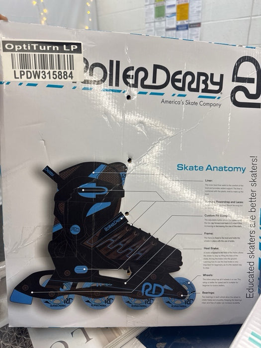 Roller Derby Custom Adult In-Fit Skates - Blue/Black 9-12 - open_box