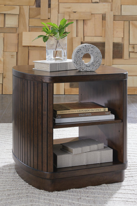 Korestone Dark Brown Square End Table