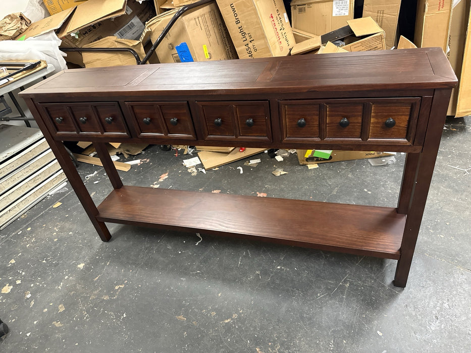 Entry Console Table with Storage Drawers,Antique 60" Long Sofa Table with Two Different Size Drawers and Bottom Shelf for Storage, Living Room Narrow Sofa Entry Table, Entryway, Hallway(Espresso) - new