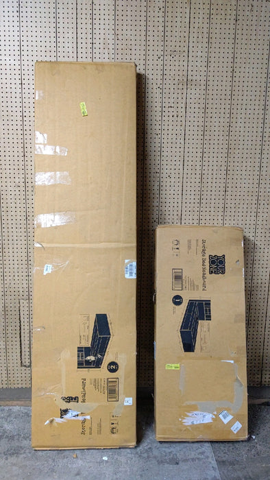 Your Zone kids Storage Bed with Bookcase Headboard, Twin, White Finish - open_box