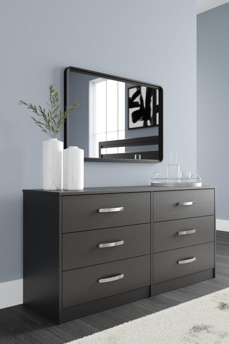 Finch Black Six Drawer Dresser