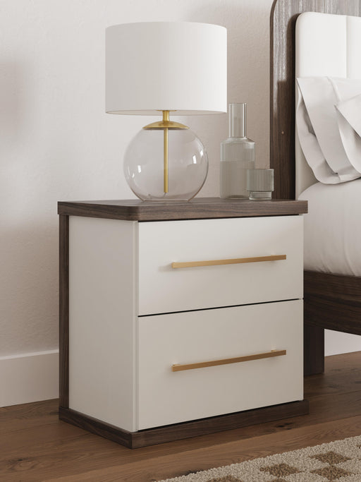 Mazilar Brown/White Two Drawer Night Stand