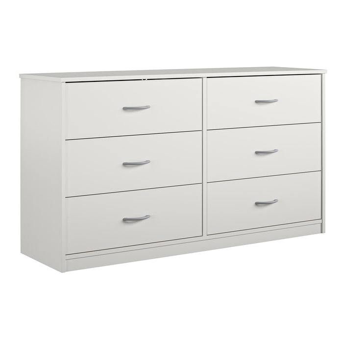 Mainstays Classic 6 Drawer Dresser, White Finish: - new