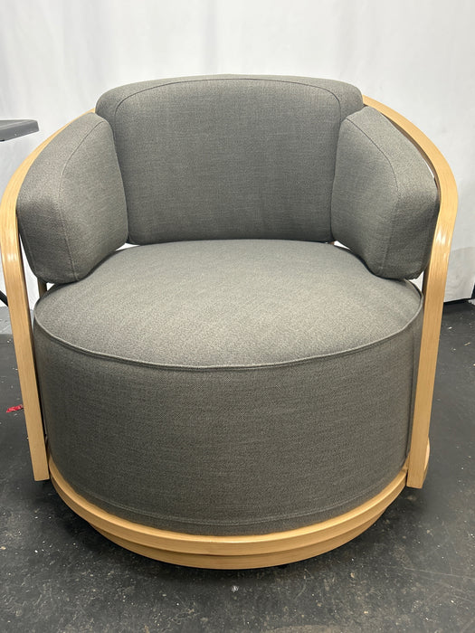 Better Homes & Gardens Lillian Swivel Birdcage Accent Chair, Charcoal Linen - new