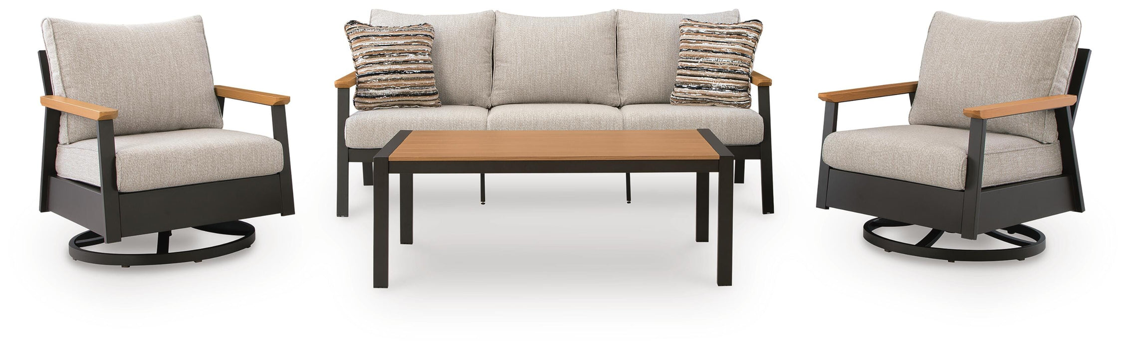 Carlsbad Beach Dark Brown Sofa/Chairs/Table Set (4/CN)