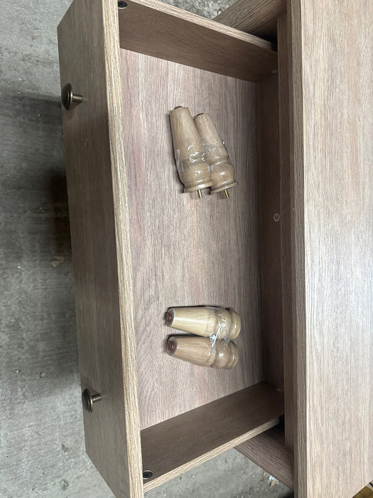 My Texas House Monroe 3 Drawer Nightstand with USB, Brushed Oak Finish - new