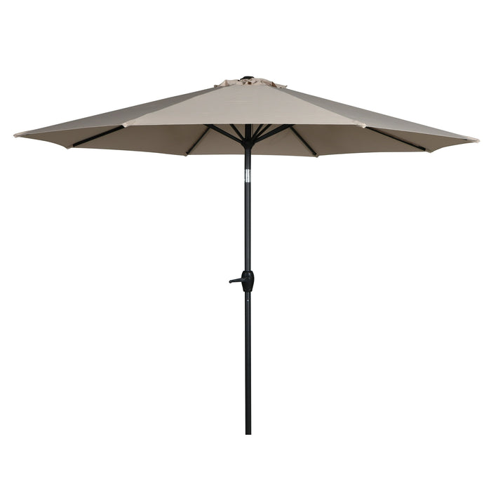 Mainstays 9ft Tan Round Outdoor Tilting Market Patio Umbrella with Crank - new
