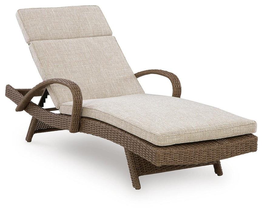 Revare Beach Beige Chaise Lounge with Cushion