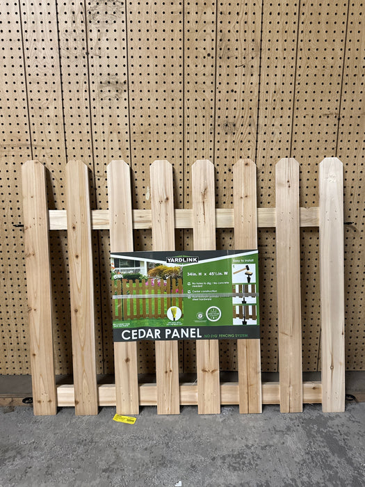 Yardlink Cedar Wood Fence Panel, 34 inch H x 47 inch W - open_box