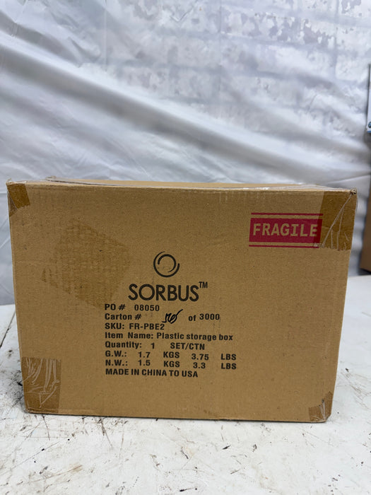 Sorbus 2 Pack Small Clear Stackable Storage Drawers with Handles for LaundryOffice, Closet, Home, Bathroom, Organization and Storage - new