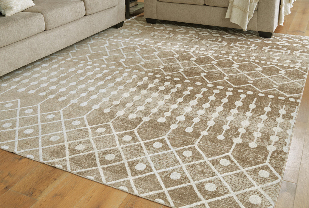 Bunchly Tan/Brown/Cream Washable Large Rug