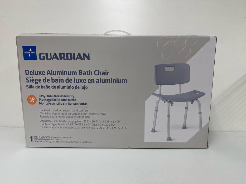 Medline Bath Chair, Bench, Seat, Stool for Disabled, Seniors & Elderly Bathroom Transfer Inside Shower/Tub/Bathtub – 400 Lbs. Capacity, Gray - open_box